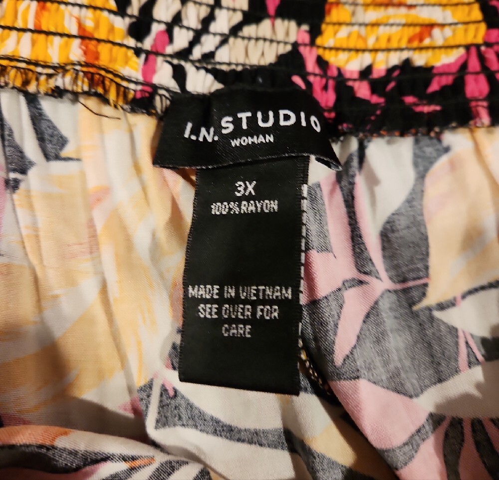 I.N.STUDIO Tropical Floral Palazzo Pants Size 3X NWT - Picture 3 of 5
